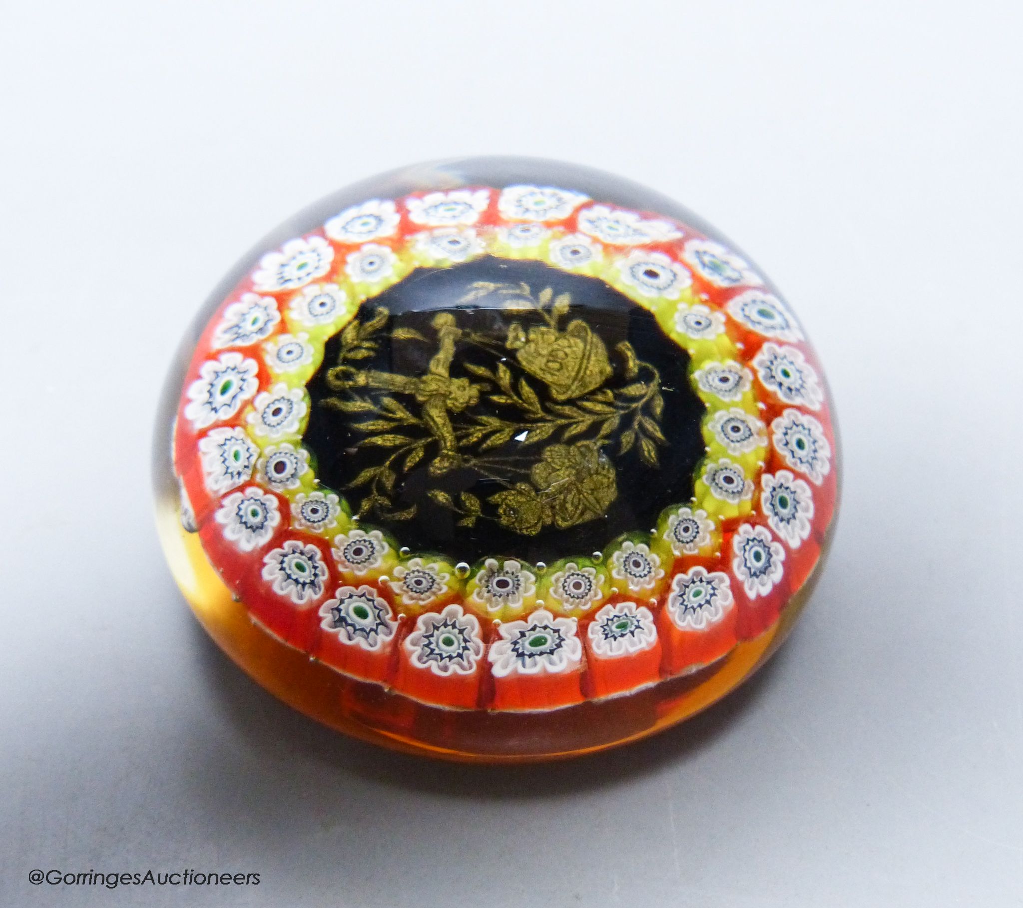 A 20th century Italian glass millefiore paperweight